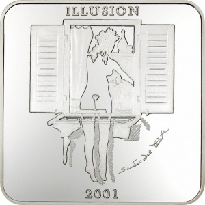 Реверс монеты Замбия, 4000 квач, 2001, Иллюзия