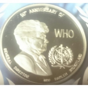 Реверс монеты Замбия, 5000 квач, 1998, 50 лет Всемирной организации здравоохранения