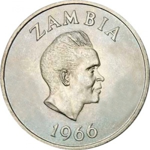 Аверс монеты Замбия, 2 шиллинга, 1966