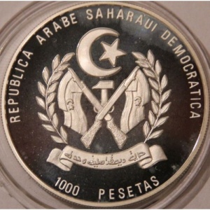 Аверс монеты Западная Сахара, 1000 песет, 1992, 10 экю