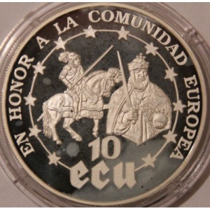 Реверс монеты Западная Сахара, 1000 песет, 1992, 10 экю