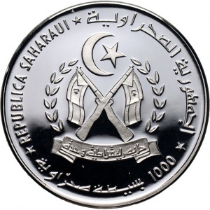 Аверс монеты Западная Сахара, 1000 песет, 1998, Миллениум