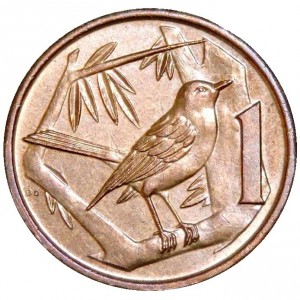 Реверс монеты Каймановы острова, 1 цент, 1987-1990