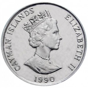 Аверс монеты Каймановы острова, 5 центов, 1987-1990