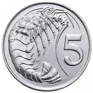 Реверс монеты Каймановы острова, 5 центов, 1987-1990