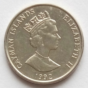 Аверс монеты Каймановы острова, 5 центов, 1992-1996