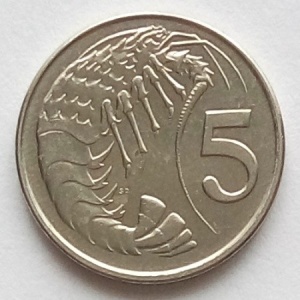Реверс монеты Каймановы острова, 5 центов, 1992-1996