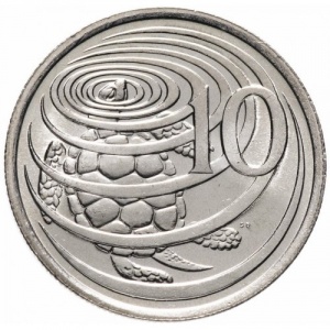 Реверс монеты Каймановы острова, 10 центов, 1987-1990