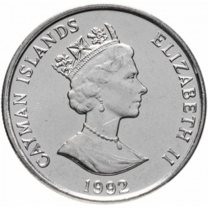 Аверс монеты Каймановы острова, 10 центов, 1992-1996