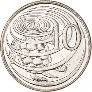Реверс монеты Каймановы острова, 10 центов, 1999-2022