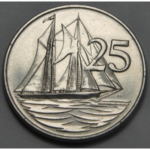 Реверс монеты Каймановы острова, 25 центов, 1992-1996