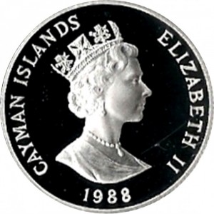 Аверс монеты Каймановы острова, 50 центов, 1987-1988