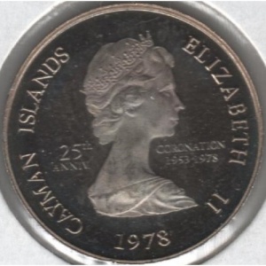 Аверс монеты Каймановы острова, 5 центов, 1978, 25 лет коронации Елизаветы II