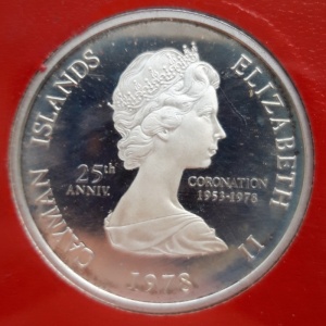 Аверс монеты Каймановы острова, 1 доллар, 1978, 25 лет коронации Елизаветы II