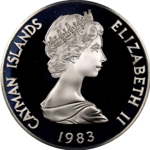 Аверс монеты Каймановы острова, 1 доллар, 1983-1986