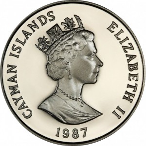 Аверс монеты Каймановы острова, 1 доллар, 1987-1988