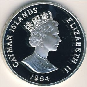 Аверс монеты Каймановы острова, 1 доллар, 1994, Сэр Фрэнсис Дрейк