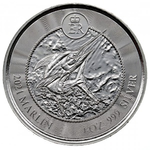 Реверс монеты Каймановы острова, 1 доллар, 2017-2021, Марлин