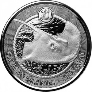Реверс монеты Каймановы острова, 1 доллар, 2024, Скат