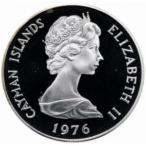 Аверс монеты Каймановы острова, 2 доллара, 1972-1986