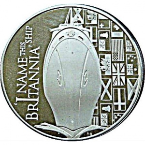 Реверс монеты Каймановы острова, 5 долларов, 2012, Королевская яхта Britannia