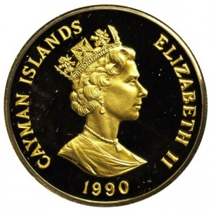 Аверс монеты Каймановы острова, 250 долларов, 1990, Спитфайры над Дувром