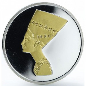 Реверс монеты Камбоджа, 3000 риелей, 2006, Сокровища фараонов - Нефертити