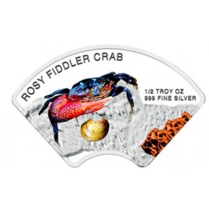 Реверс монеты Камбоджа, 3000 риелей, 2014, Морская жизнь - Rosy Fiddler Crab