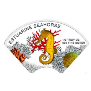 Реверс монеты Камбоджа, 3000 риелей, 2014, Морская жизнь - Estuarine Seahorse