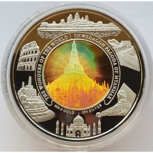 Реверс монеты Камбоджа, 10.000 риелей, 2009, Чудеса света - Пагода Шведагон