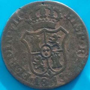 Аверс монеты Каталония, 2 кварто, 1813-1814