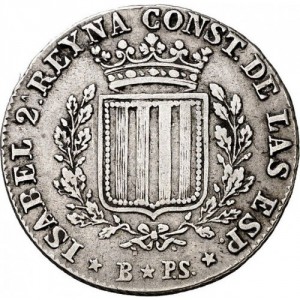 Аверс монеты Каталония, 1 песета, 1836-1837