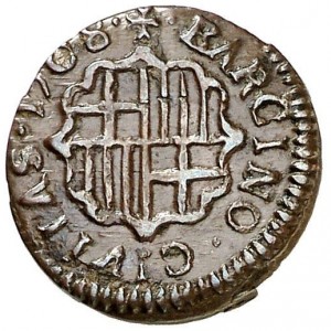 Реверс монеты Каталония, 1 динеро, 1707-1711