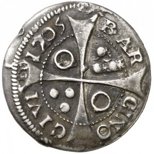 Реверс монеты Каталония, 1 кроат, 1705-1706