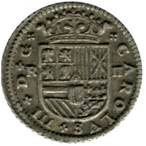 Реверс монеты Каталония, 2 реала, 1707-1714