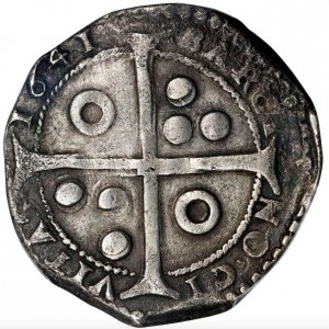 Реверс монеты Каталония, 5 реалов, 1640-1642