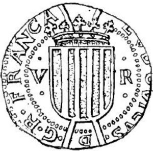 Аверс монеты Каталония, 5 реалов, 1642