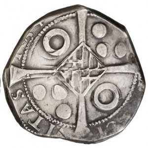 Реверс монеты Каталония, 5 реалов, 1644