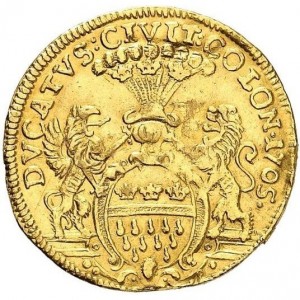 Реверс монеты Кельн, 1 дукат, 1705-1708