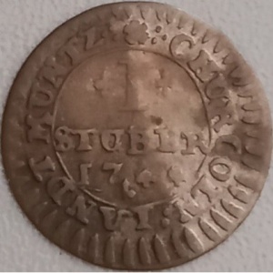 Реверс монеты Кельн, 1 штюбер, 1739-1749