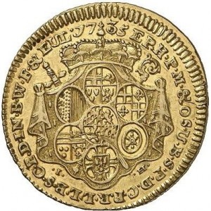 Реверс монеты Кельн, ½ каролина, 1735-1736