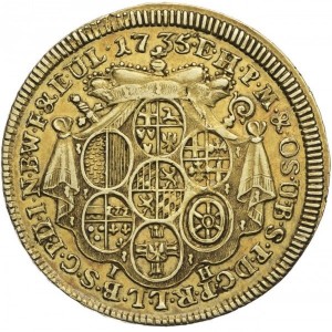 Реверс монеты Кельн, 1 каролин, 1735