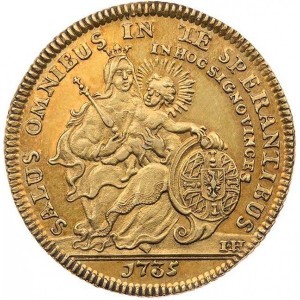 Реверс монеты Кельн, 1 каролин, 1735