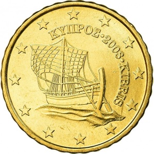 Аверс монеты Кипр, 10 евроцентов, 2008-2024