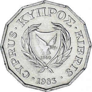 Аверс монеты Кипр, ½ цента, 1983