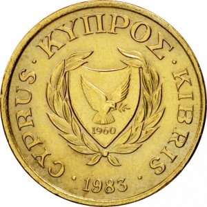 Аверс монеты Кипр, 1 цент, 1983