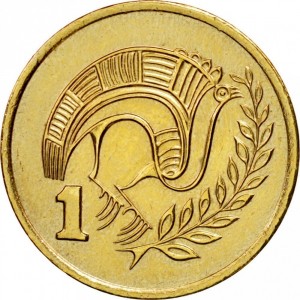 Реверс монеты Кипр, 1 цент, 1983