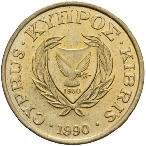 Аверс монеты Кипр, 5 центов, 1985-1990