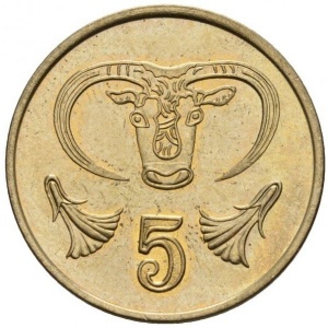 Реверс монеты Кипр, 5 центов, 1985-1990
