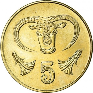 Реверс монеты Кипр, 5 центов, 1991-2004